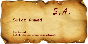 Sulcz Ahmed névjegykártya